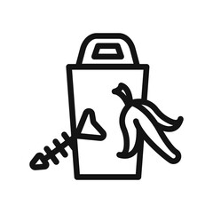 Leftovers Disposal icon black and white vector sign