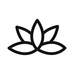 Lotus Icon black and white vector sign