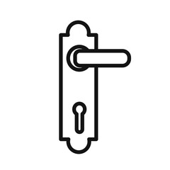 Door knob icon (2) black and white vector sign