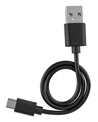 cable with USB and micro USB connector, black color
