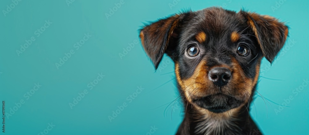 Poster Close-up portrait of a puppy with copy space image.