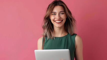 Naklejka premium The woman with a tablet