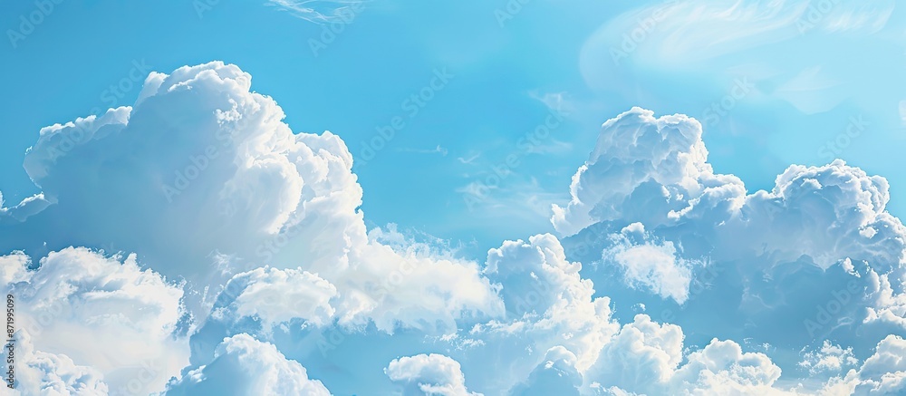 Aufkleber Blue sky with clouds provides a serene backdrop for text with copy space image.