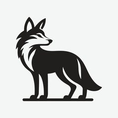 Fototapeta premium Majestic Jackal Silhouette Logo: Emblem of Elegance and Wilderness
