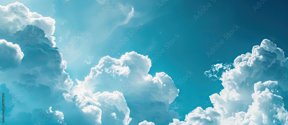 Aufkleber a serene sky in blue with white clouds provides a perfect copy space image for your nature-themed de