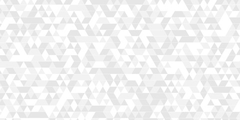 Vector geometric seamless technology gray and white triangle element light background. Abstract digital grid light pattern white Polygon Mosaic triangle Background, business and corporate background