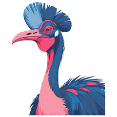 Colorful Crane Bird Illustration