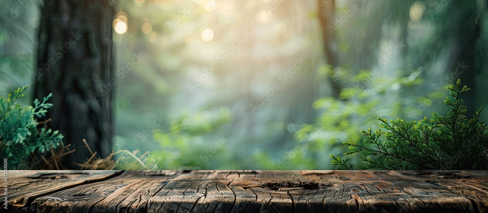 Aufkleber blurry nature background with a tabletop, ideal for copy space image.
