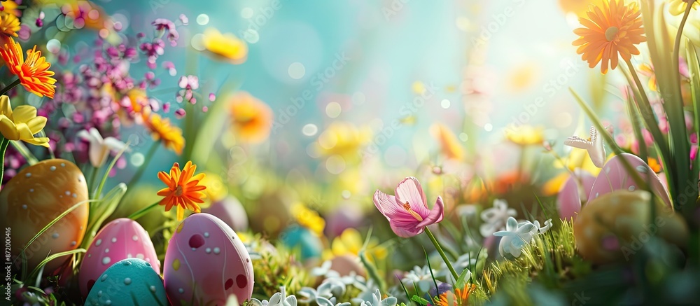 Aufkleber create an easter-themed backdrop with a copy space image.