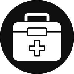 First Aid Kit Glyph Black Circle Icon