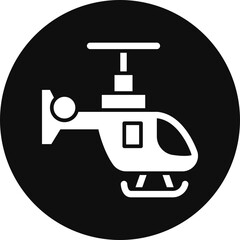 Helicopter Glyph Black Circle Icon