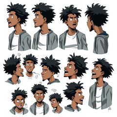 Animated Character Facial Expressions Sheet