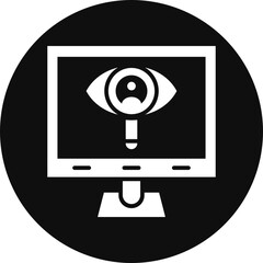 Observation Glyph Black Circle Icon