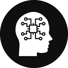 Machine Perception Glyph Black Circle Icon