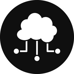 Cloud Based Architecture Glyph Black Circle Icon