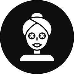 Facial Mask Glyph Black Circle Icon
