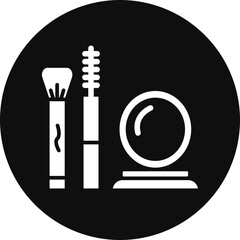 Mak Up Glyph Black Circle Icon