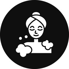 Body Wash Glyph Black Circle Icon