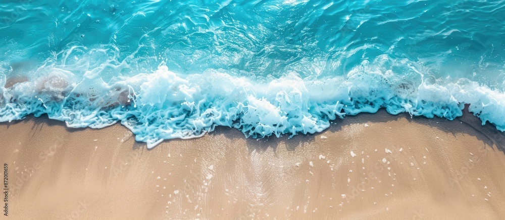 Aufkleber tranquil ocean waves with copy space image.
