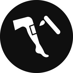 Depilation Glyph Black Circle Icon