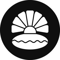 Oyster Glyph Black Circle Icon