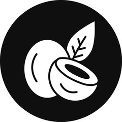 Coconut Glyph Black Circle Icon