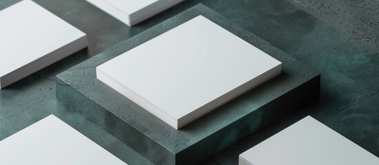 Obraz premium Mock up of a blank business card with copy space image.