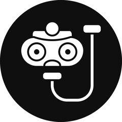 Diver Glyph Black Circle Icon