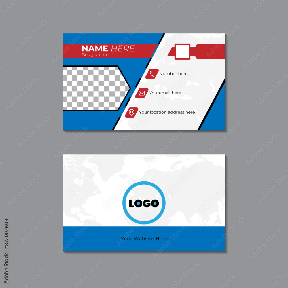 Wall mural modern business card and simple clean creative design