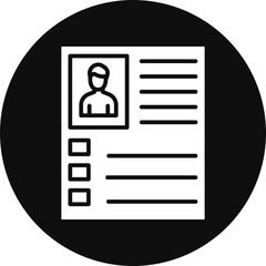 Curriculum Vitae Glyph Black Circle Icon