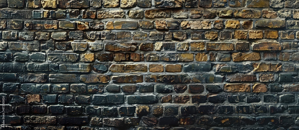 Poster old-fashioned brick wall with ample copy space image.