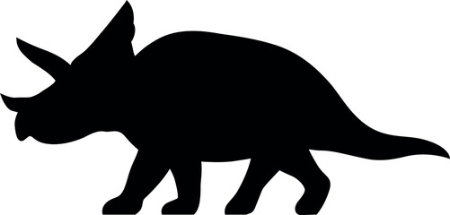 Triceratops silhouette. Dinosaur vector illustration