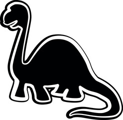 Baby dinosaur silhouette. Vector illustration