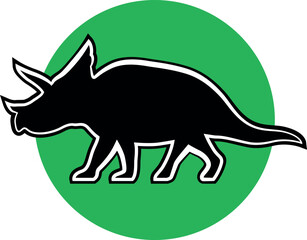 Triceratops silhouette. Dinosaur vector illustration