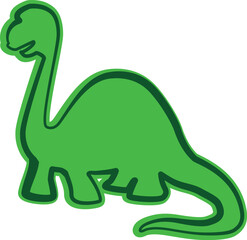 Green baby dinosaur. Vector illustration