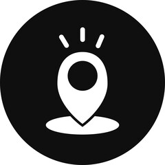 Location Glyph Black Circle Icon