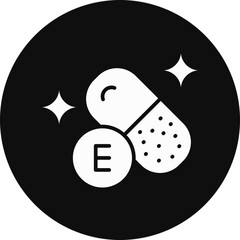 Vitamin Pill Glyph Black Circle Icon