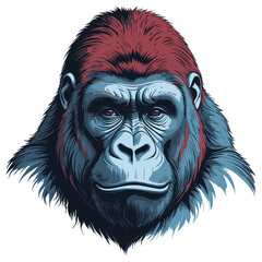 Hand Drawn Gorilla Head Vector Illustration.