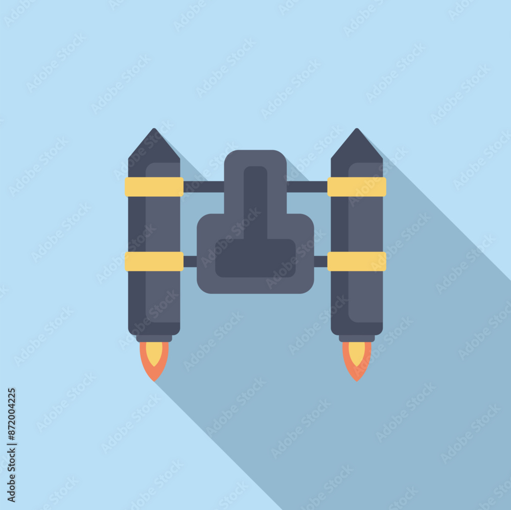 Aufkleber illustration of a jetpack with three engines generating thrust powering flight