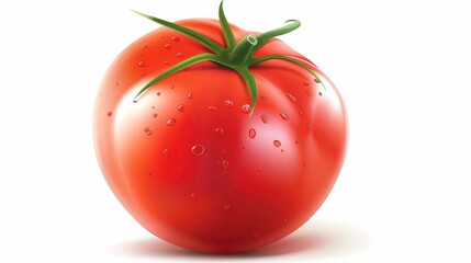 A tomato clipart, vegetable element, photorealistic, vibrant red, isolated on white background,