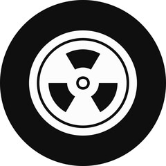 Radioactive Glyph Black Circle Icon