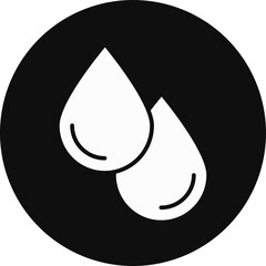 Blood Drop Glyph Black Circle Icon