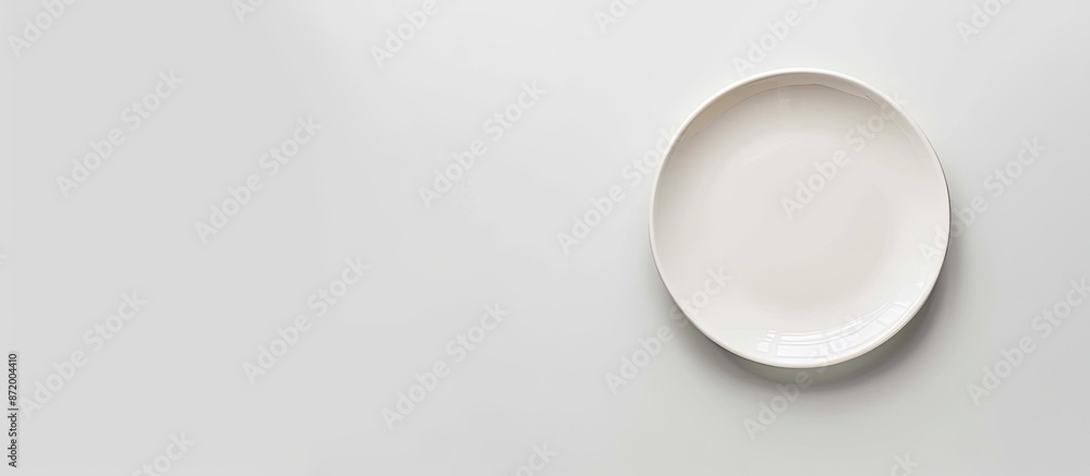 Leinwandbilder top view of an empty plate on a white background with copy space image.