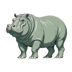 Fototapeta premium Hand Drawn Hippopotamus Vector Illustration