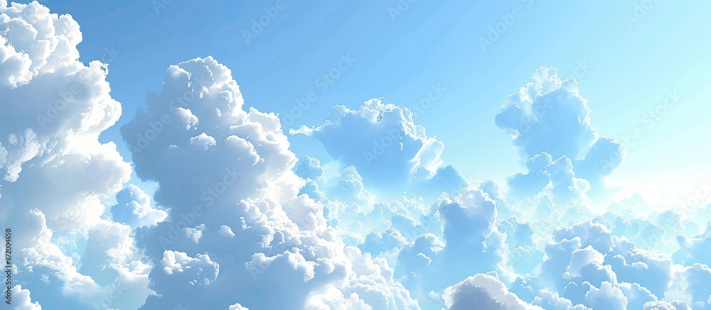 Aufkleber Ideal for a background, the blue sky with diverse cloud shapes is excellent as a word backdrop in need of a copy space image.