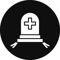 Obraz premium Graveyard Glyph Black Circle Icon