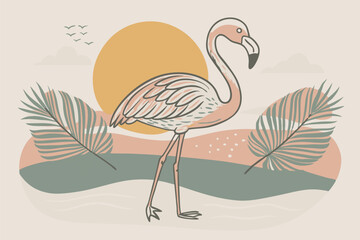Funny Flamingo Beach Summer Clipart Pack