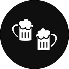 Beer Glyph Black Circle Icon
