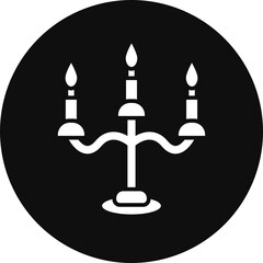 Candle Holder Glyph Black Circle Icon