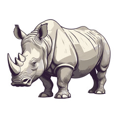 Obraz premium Hand Drawn Rhino Vector Illustration